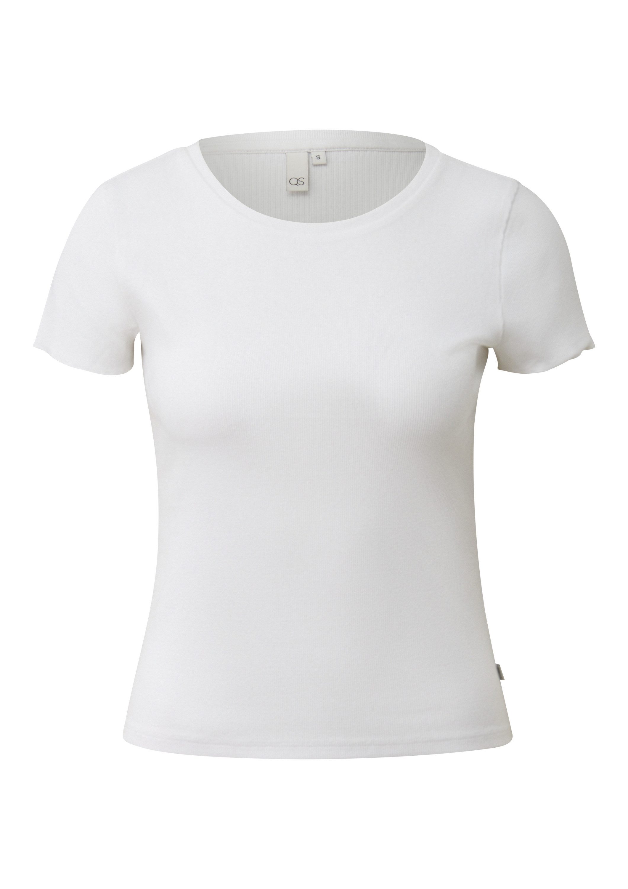QS Kurzarmshirt T-Shirt Rippshirt günstig online kaufen