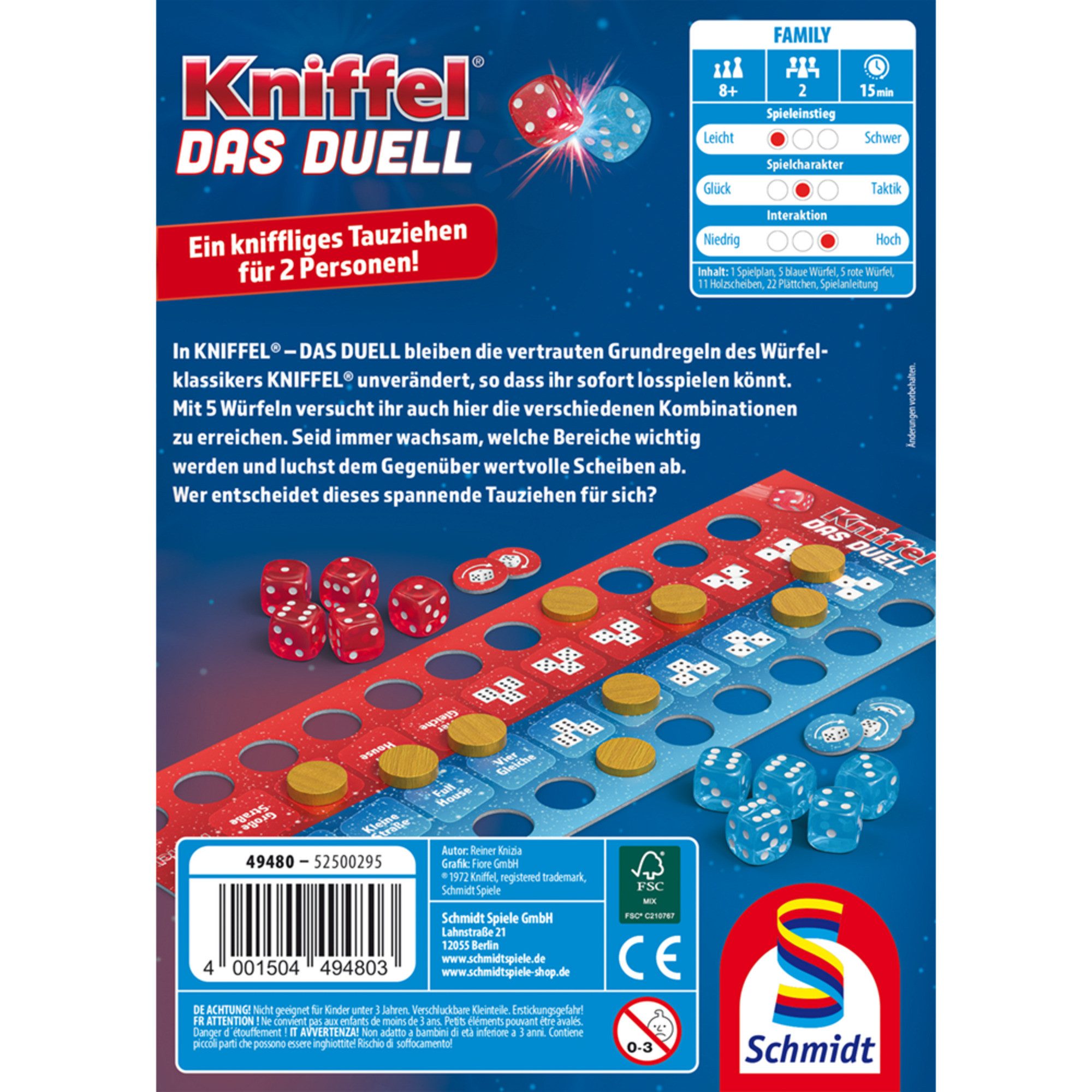 Schmidt Spiele Spiel Schmidt Spiele Kniffel - Das Duell, Würfelspiel