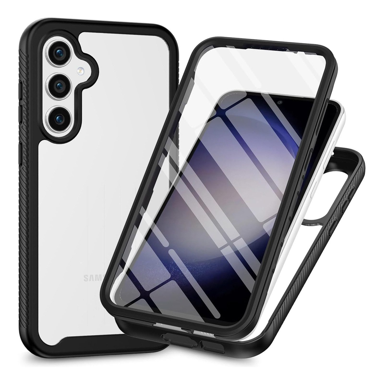 betterfon Handyhülle für Samsung Galaxy 360° Rundumschutz Displayschutz mit Fingerprint, TPU-Schutzhülle mit Displayschutz, Kamerarand & perfektem Sitz