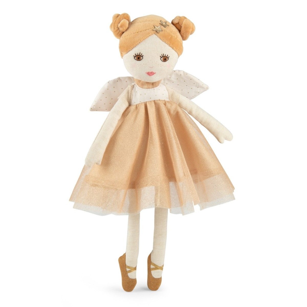 Moulin Roty Babypuppe Fee Mélusine gold Feenpuppe aus Fee zum Spielen und Kuscheln (1-tlg), Feenpuppe