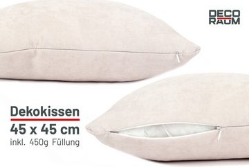 Deco-Raum Dekokissen Kissen für Couch und Sofa mit Füllung mit Reißverschluss, Zierkissen, Couchkissen, Sofakissen