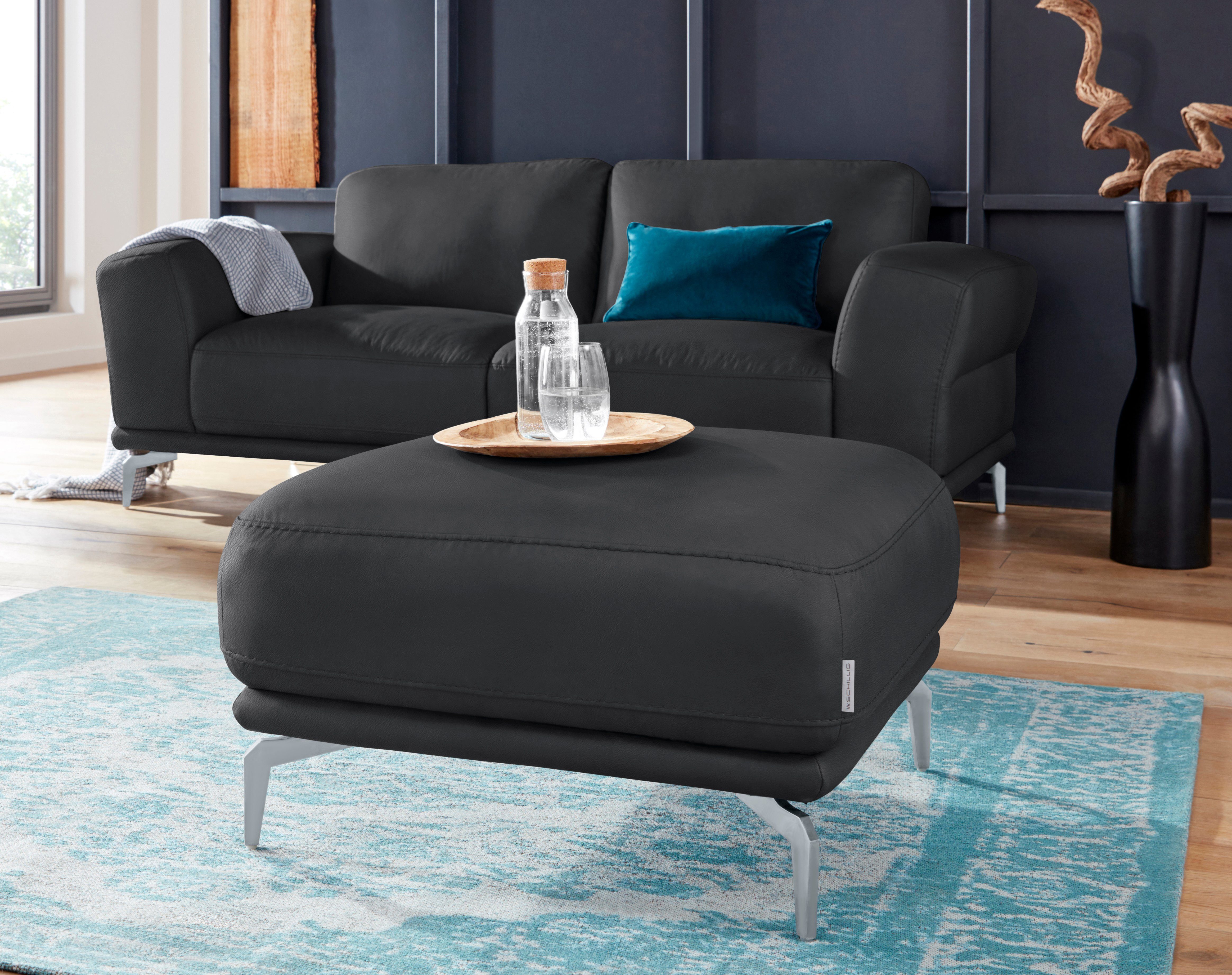 W.SCHILLIG Hocker montanaa, mit Metallfüßen in Silber matt, Breite 71 cm