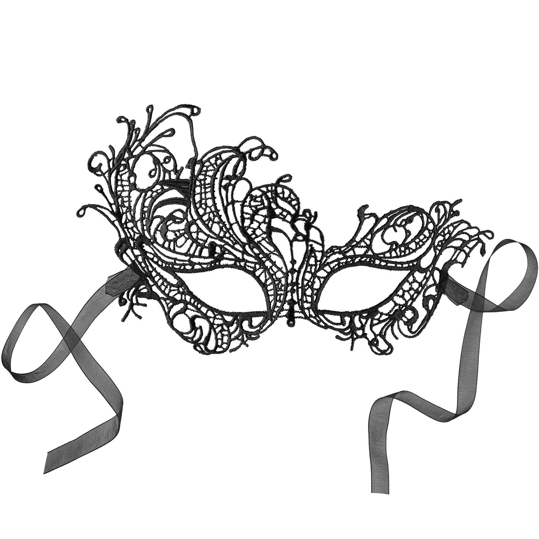 Kostüm Schwarze Spitzenmaske Pfau
