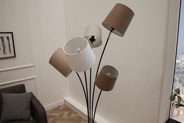 riess-ambiente Stehlampe LEVELS 176cm weiß / beige / braun, ohne Leuchtmittel, Wohnzimmer · Metall · Leinen · Marmor · Retro