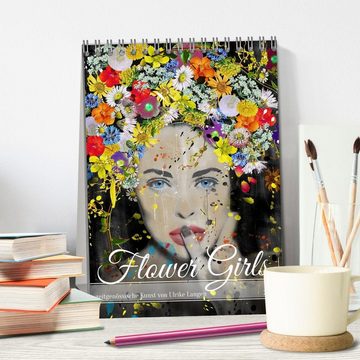 CALVENDO Wandkalender FLOWER GIRLS (Tischkalender 2024 DIN A5 hoch), CALVENDO Monatskalender