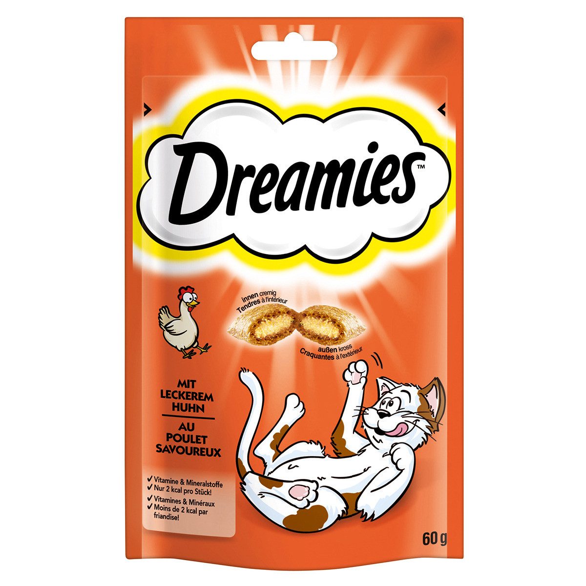Dreamies mit leckerem Huhn 60 g - 6 Stück, Snack für: Katze