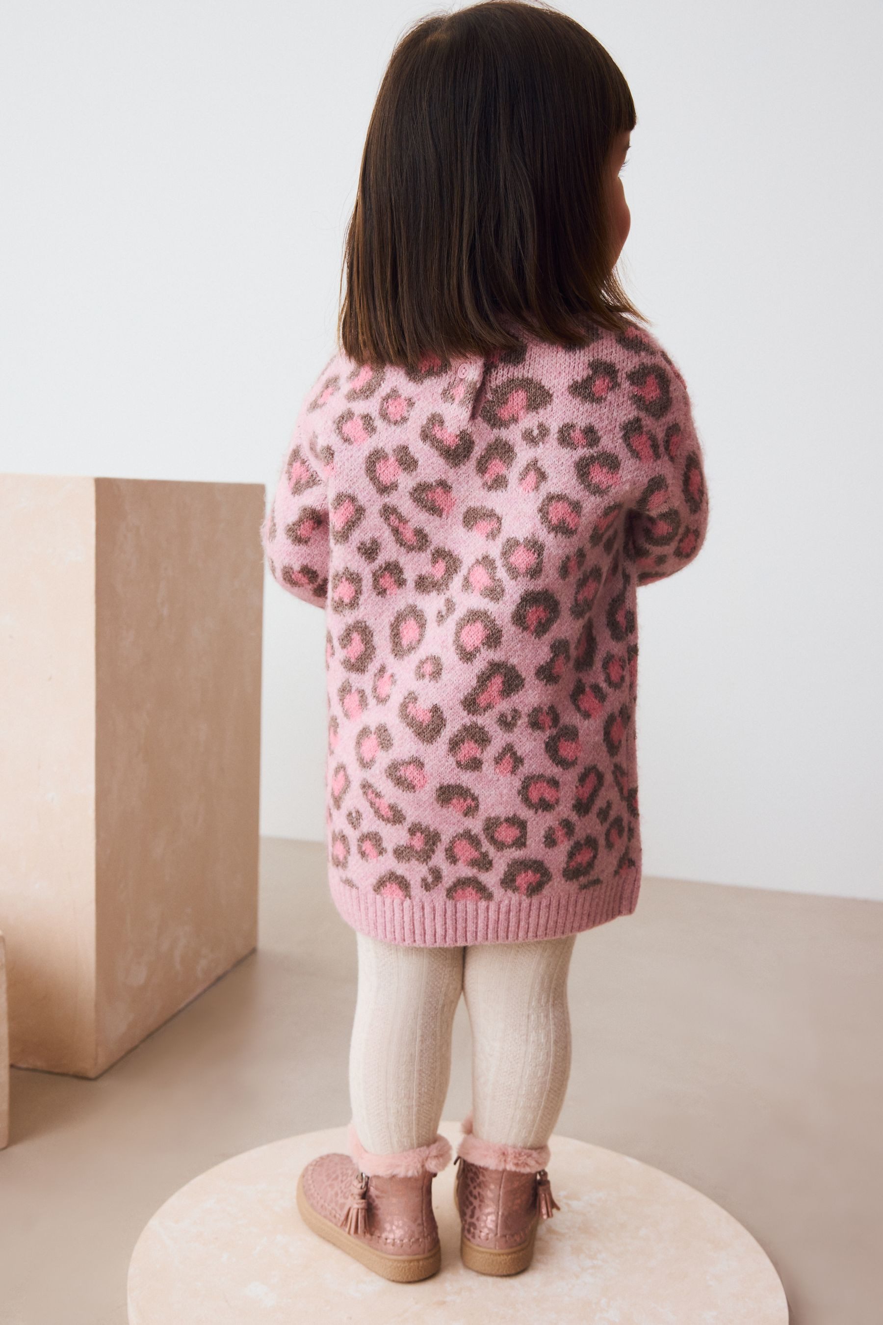 Next Strickkleid Pulloverkleid mit Leoparden-Print (1-tlg) günstig online kaufen