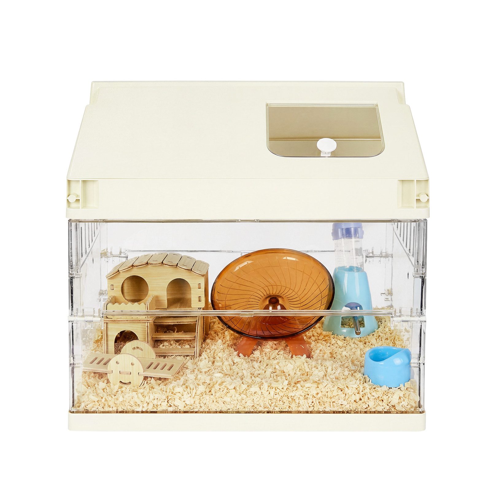 GarveeMore Kleintierkäfig 7-in-1 Acryl Hamsterkäfig Starterset mit Zubehör für Hamster und Igel