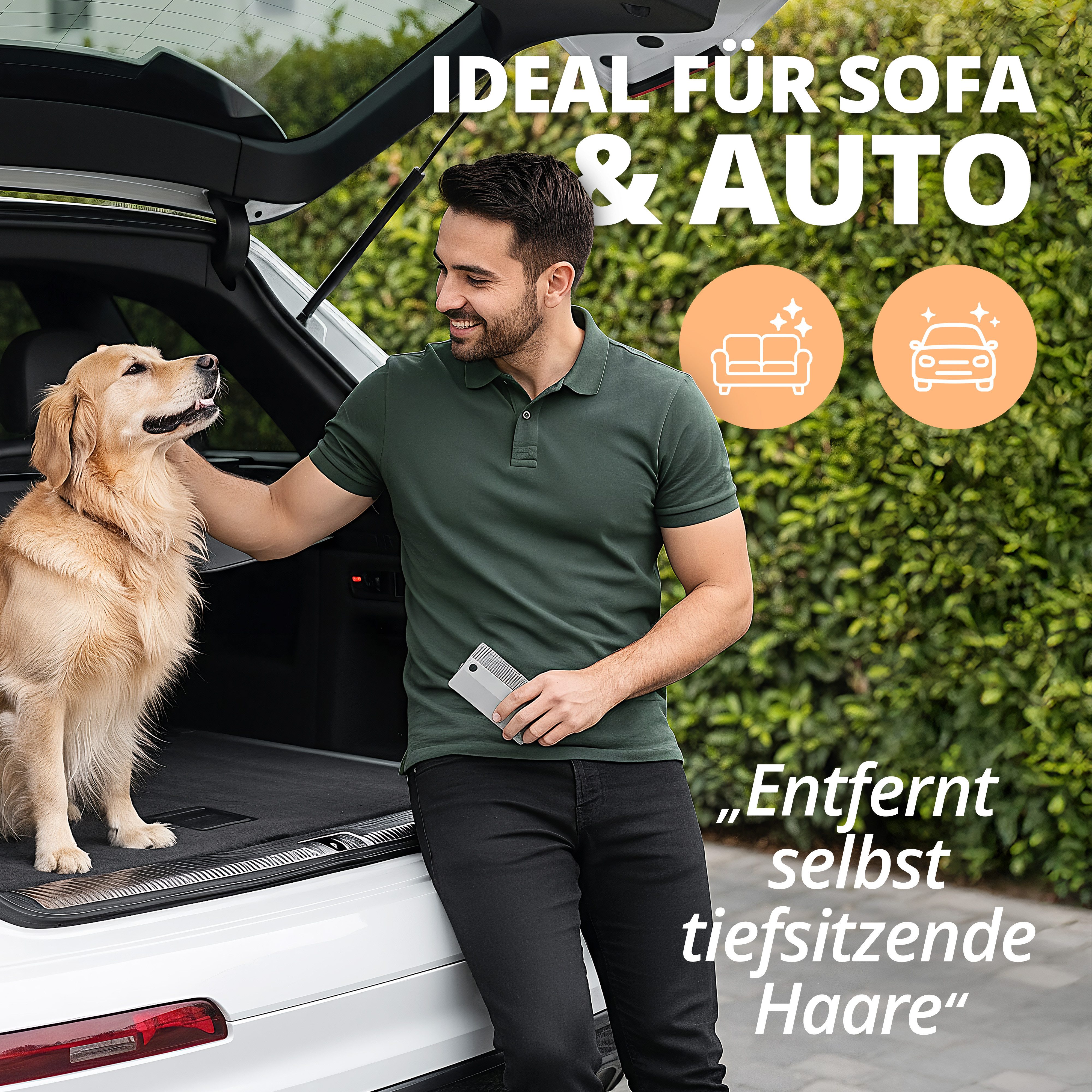 SCHLITZOHR Tierhaarentferner Silikon-Scraper für Sofa, Auto & Kleidung – Katzenhaare & Hundehaare, waschbar & wiederverwendbar