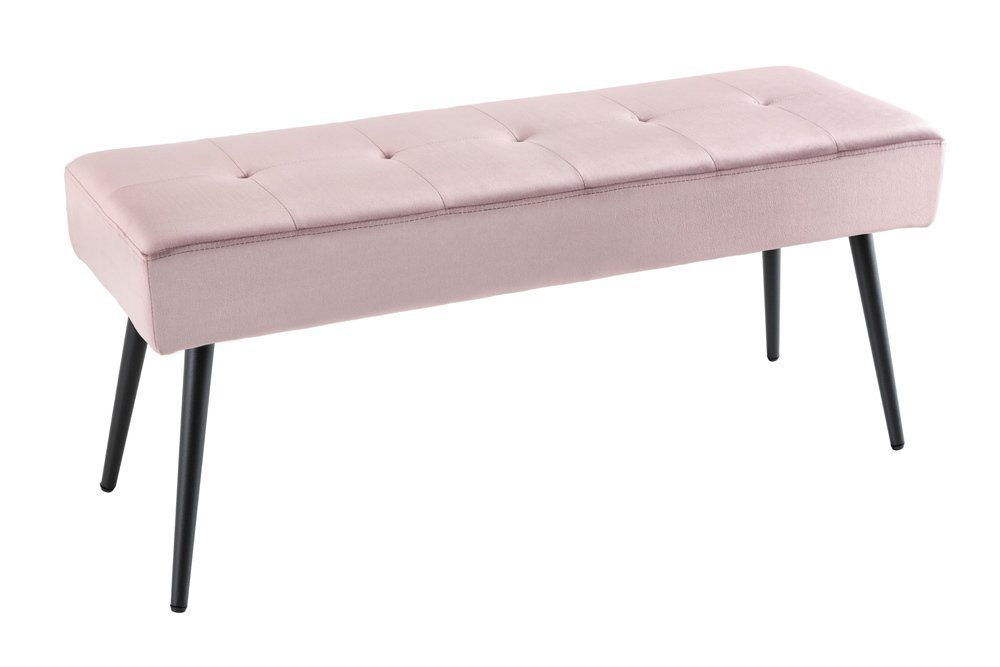 riess-ambiente Sitzbank BOUTIQUE 100cm rosa · · Metall (Einzelartikel, Samt Wohnzimmer Esszimmer· schwarz 1-St), Schlafzimmer Flur / · ·