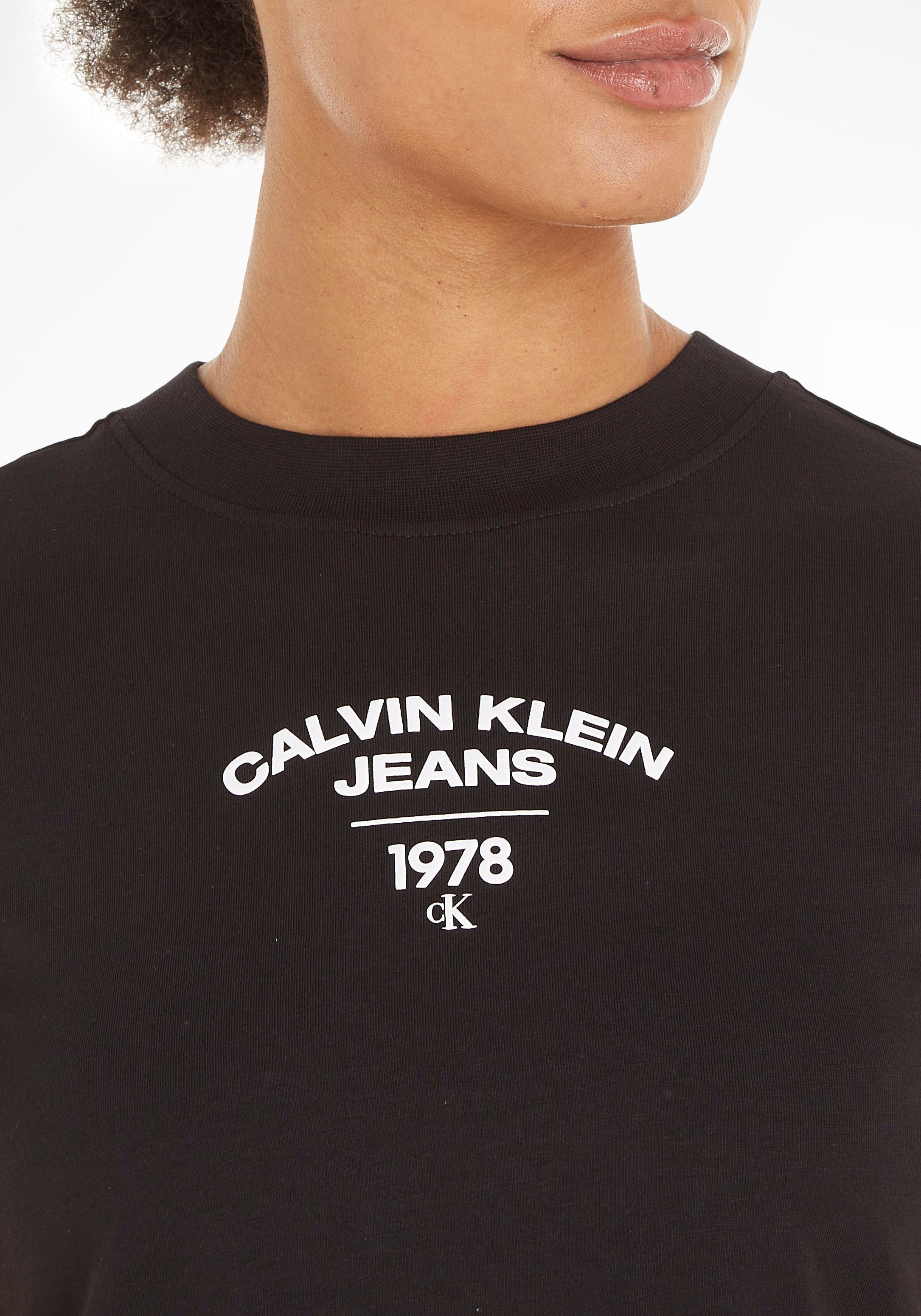 TEE Ck BABY Jeans Calvin LOGO Black VARSITY Klein T-Shirt