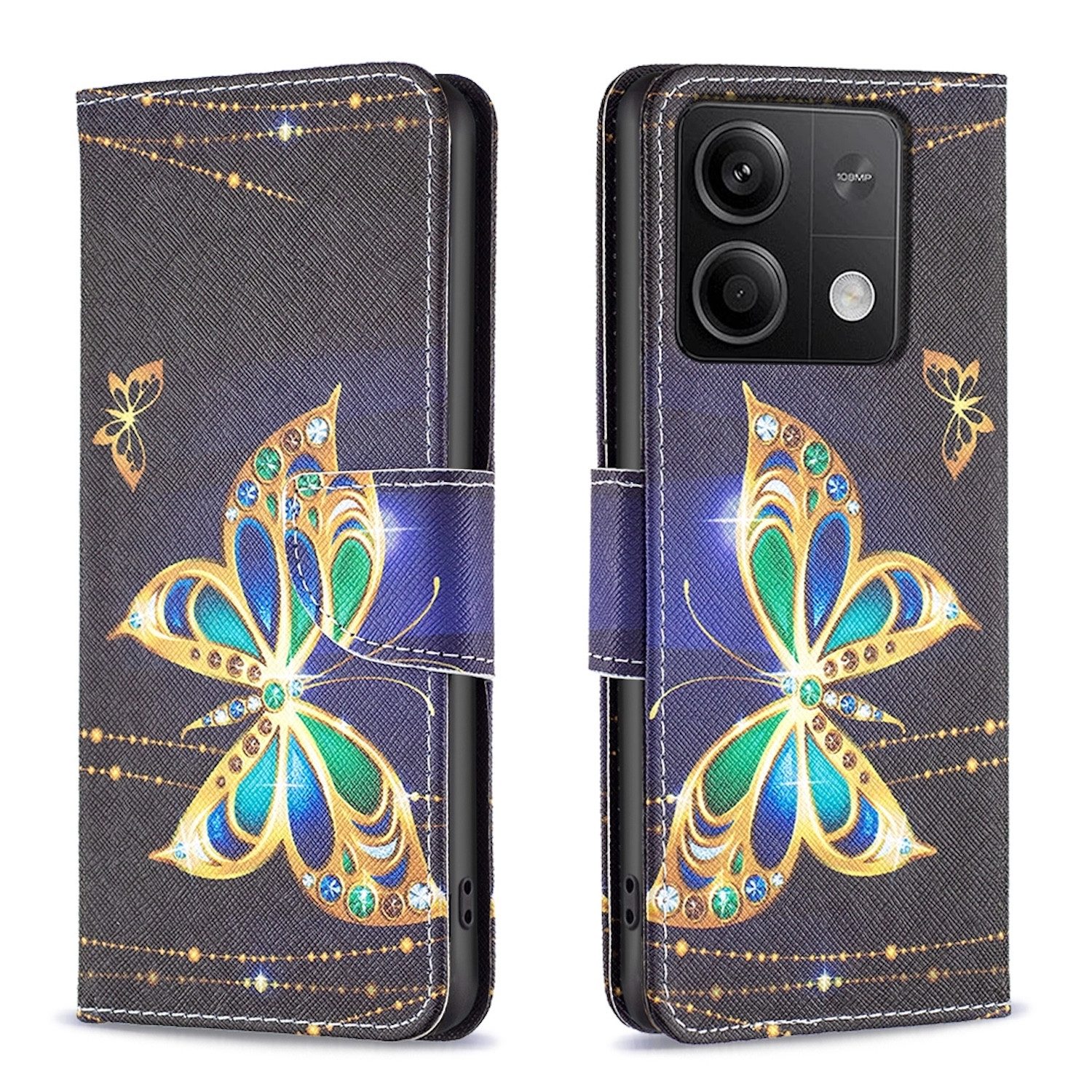 Wigento Handyhülle Für Xiaomi Redmi Note 13 Kunstleder Schutz Tasche Hülle Book Motiv 4