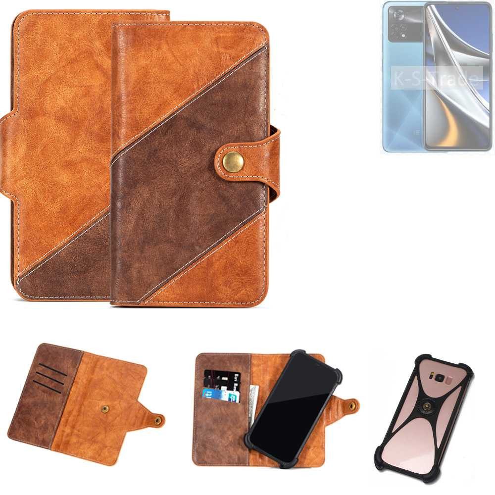 K-S-Trade Handyhülle für POCO X4 Pro 5G, Handyhülle Schutzhülle Bookstyle Case Wallet-Case Cover