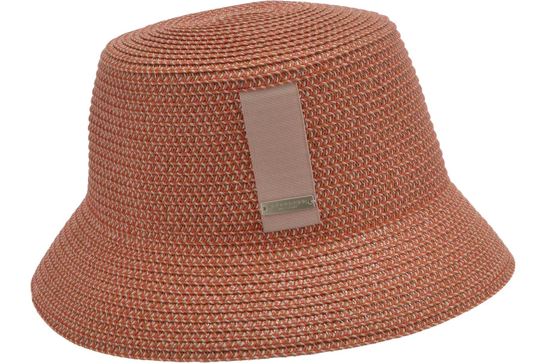 Seeberger Strohhut Papierstroh Mix Fischerhut mit Ripsband Garnitur 55513-2