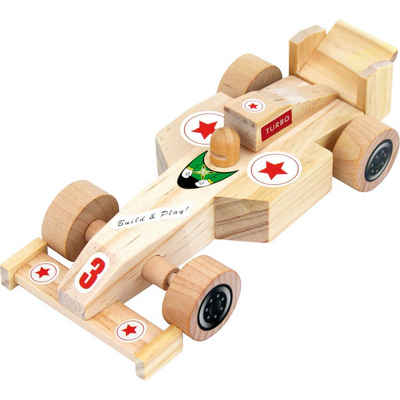 EDUPLAY Lernspielzeug Holz Rennauto zum Basteln