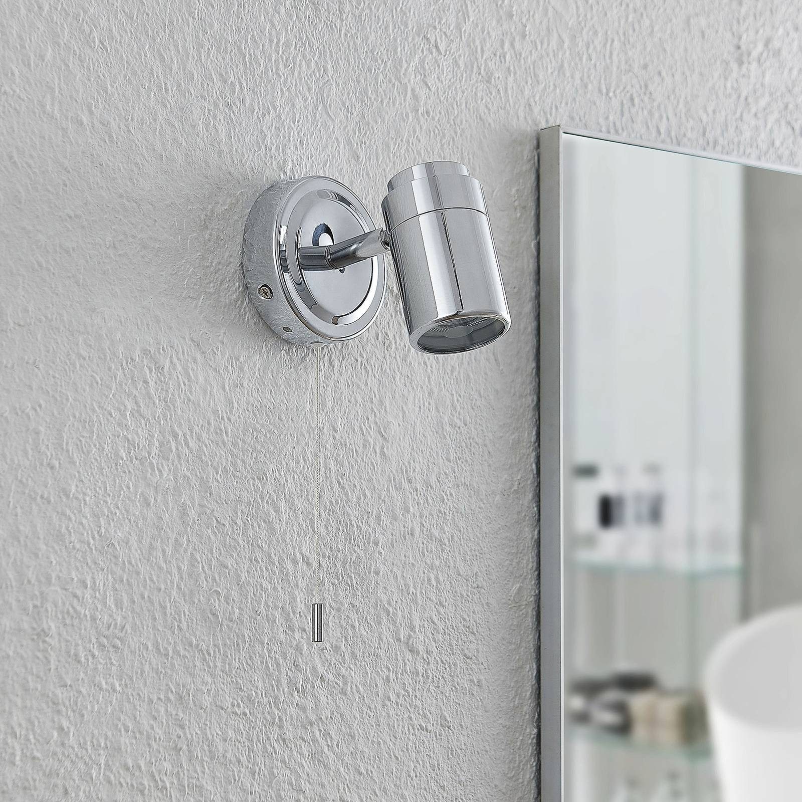 Lindby Wandleuchte Remilan, LED, Metall, Chrom IP44, 1 x 10 W LED