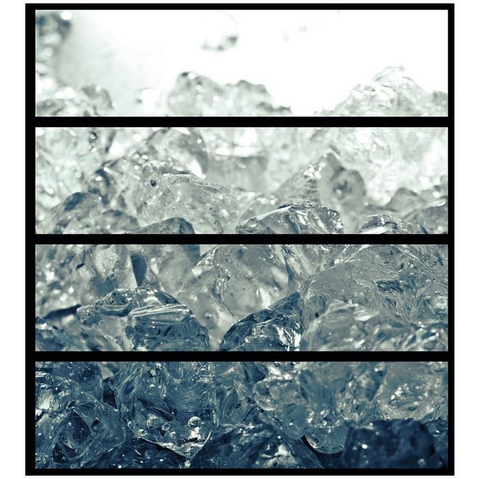 Wallario Möbelfolie Leuchtendes Eis in blau-grau