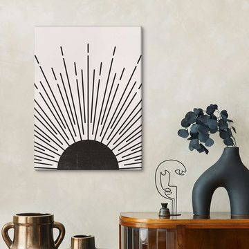 Posterlounge Leinwandbild TAlex, Skandinavischer Sonnenuntergang, Schlafzimmer Boho Grafikdesign