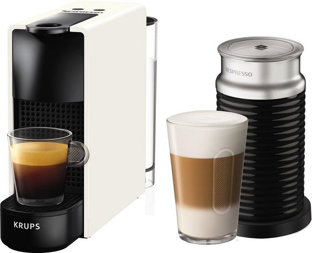 Nespresso Kapselmaschine Essenza Mini XN1111 von Krups, White, inkl. Aeroccino Milchaufschäumer, Willkommenspaket mit 14 Kapseln  - Onlineshop OTTO