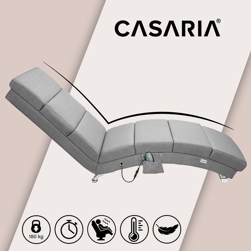 Casaria Relaxliege London Massage, 1 Teile, Massage Heizfunktion 186x89x55cm Stoff Gepolstert 180kg Belastbarkeit – Bild 4 von 5
