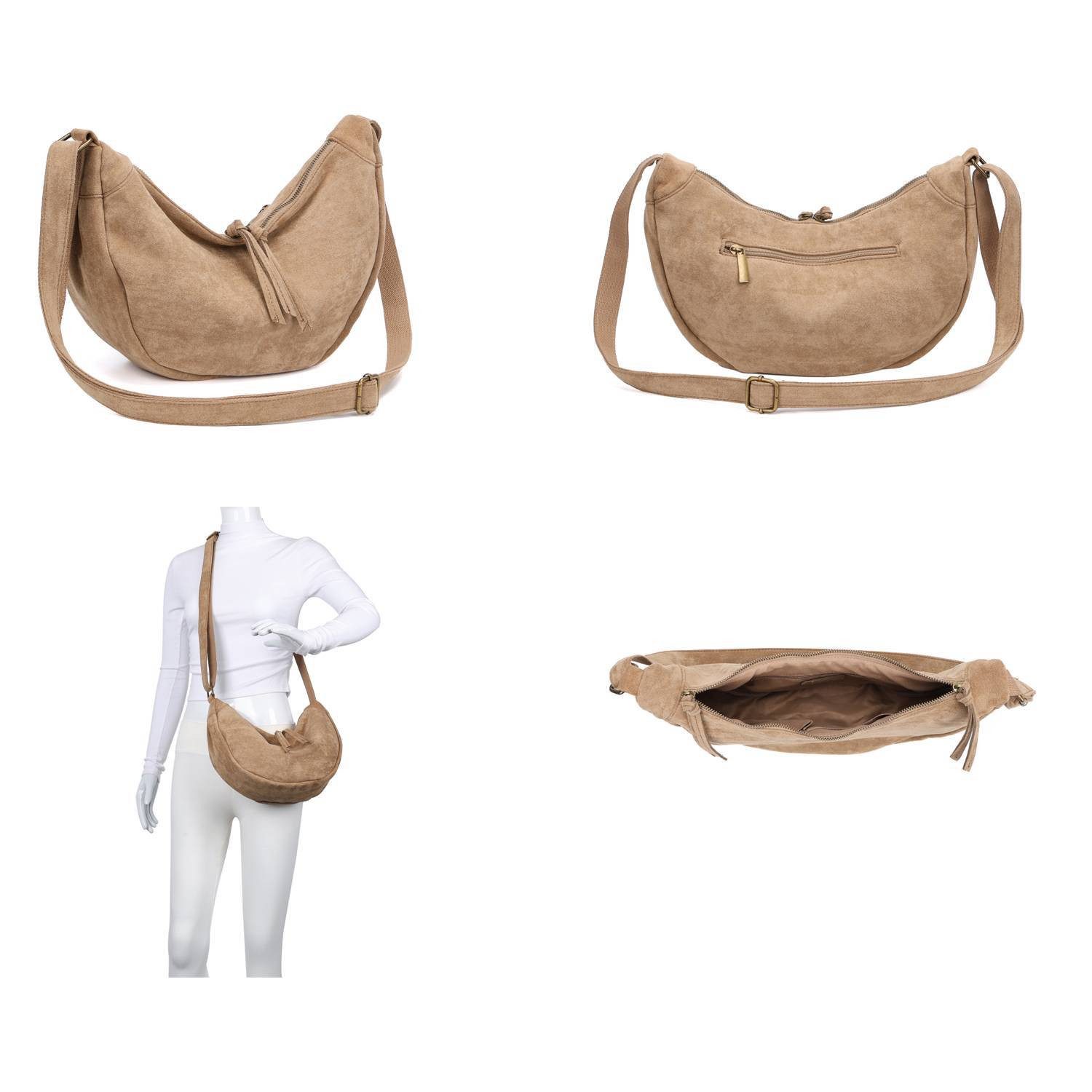 ITALYSHOP24 Schultertasche Damen Tasche MOON Halbmond günstig online kaufen