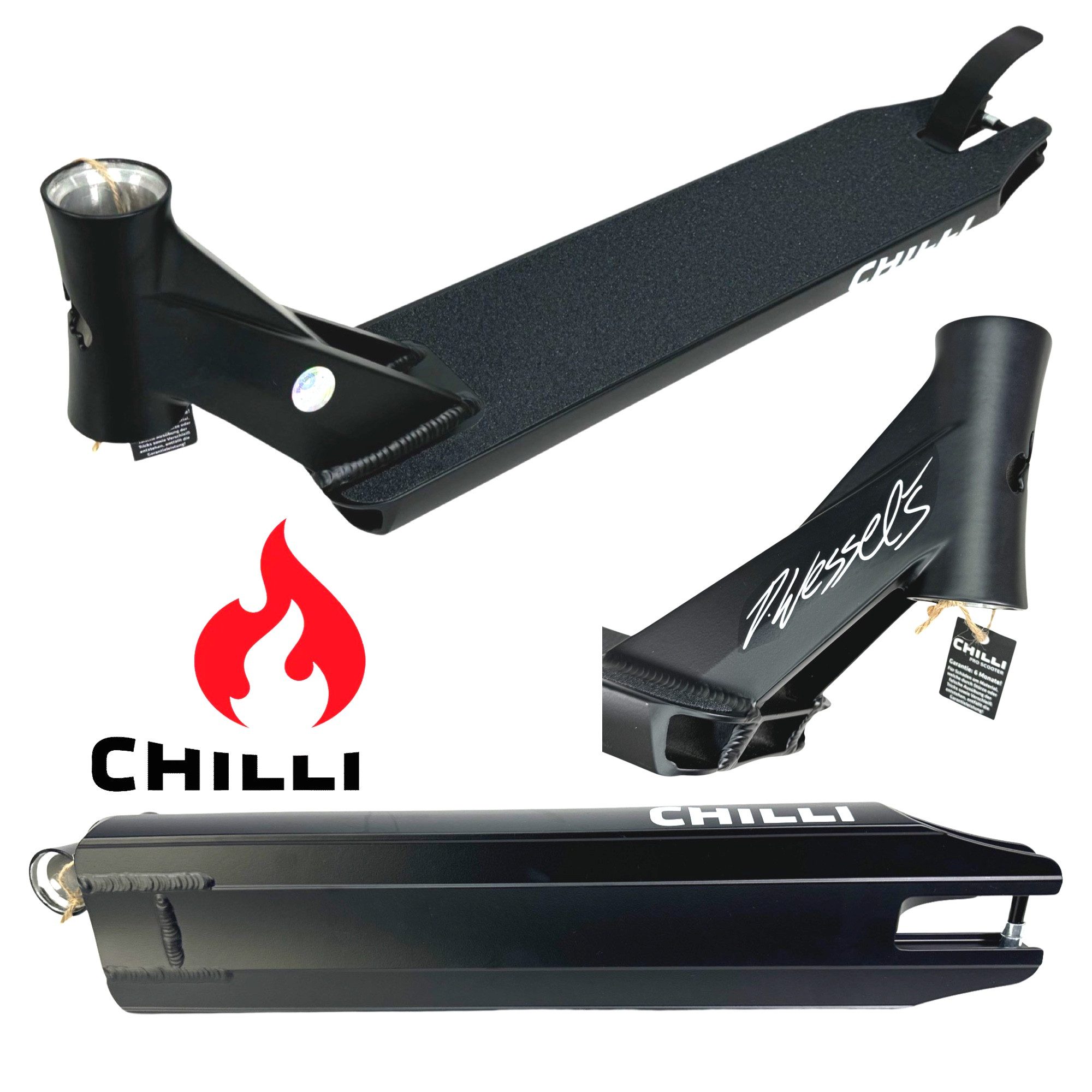 Chilli Трюк самокат Chilli Pro Stunt-Scooter Sign. Wessel Park forged C7 Deck Schwarz 50cm