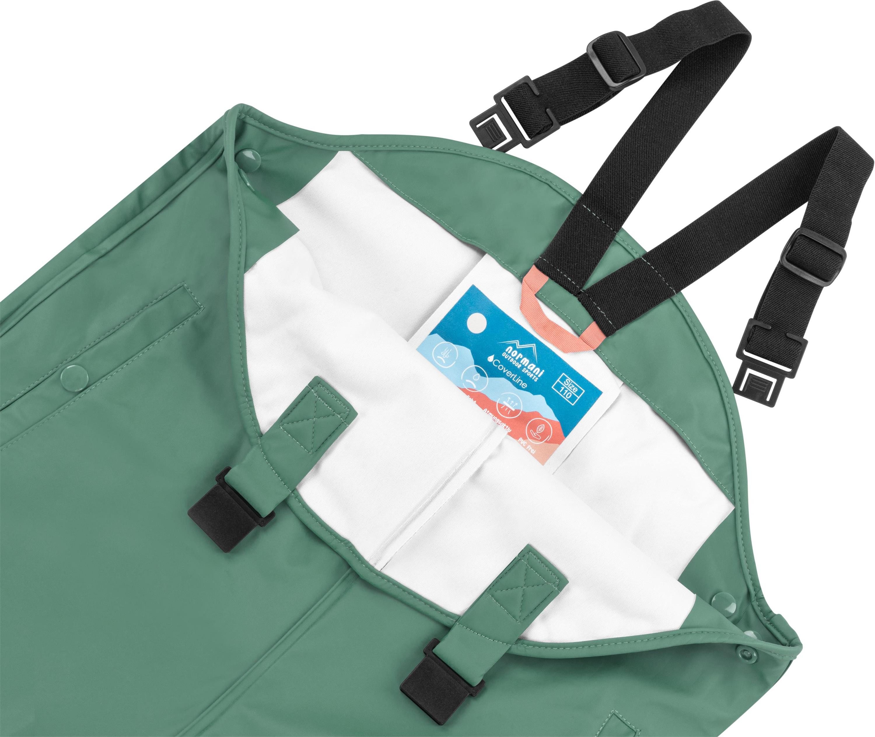normani Regenhose Kinder Regenhose mit Hosenträgern Skjolden Wasserdichte Regenlatzhose Überziehhose - ungefütterte Matschhose – Bild 3 von 5
