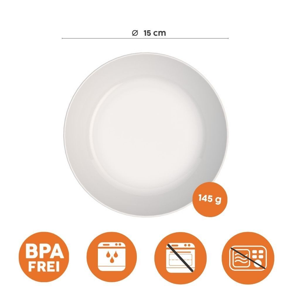 Ornamin Dessertteller Puristisch - Kunststoffteller, Kunststoffgeschirr l Camping l Outdoor l Gastronomie l BPA-frei