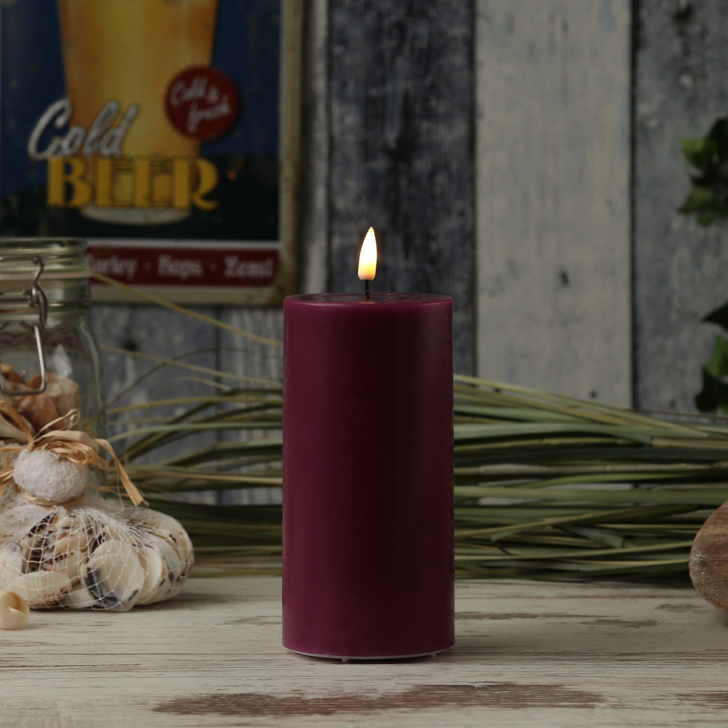 Deluxe Homeart LED-Kerze LED Kerze Mia Echtwachs 3D Flamme flackernd H: 15c günstig online kaufen