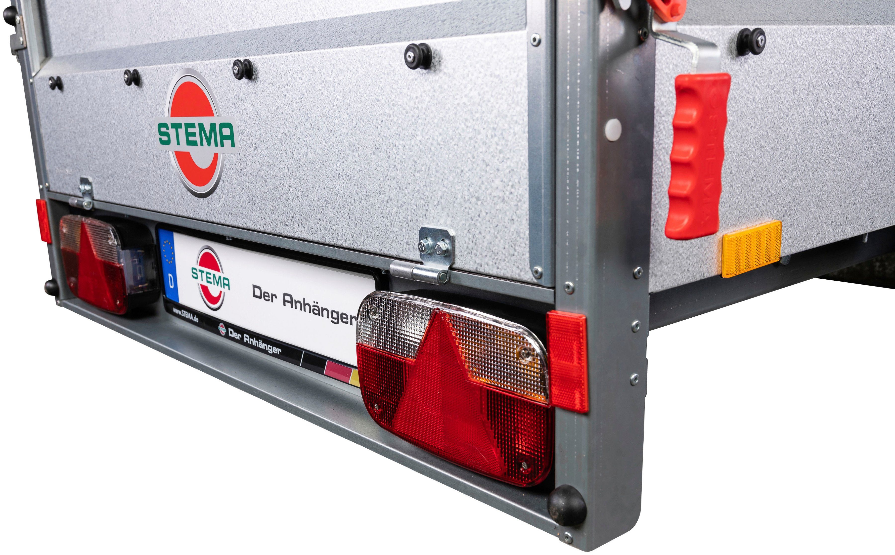 STEMA PKW-Anhänger BASIC Plus 750, max. 558 kg, Set, Tieflader, ungebremst mit Gitteraufsatz