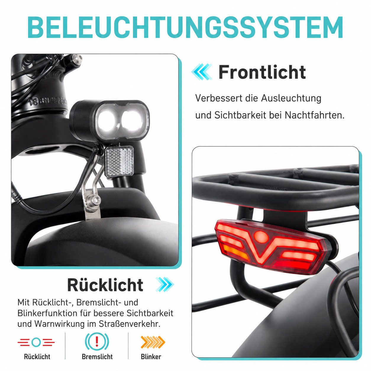 JOBOBIKE E-Bike Klapprad 20x4,0 Zoll, 120km, mit Blinkern und Bremslicht, Integriertes Laufrad, 7 Gang Shimano, Kettenschaltung, Heckmotor, 720 Wh, (Faltrad, All-Terrain Elektro-Fatbike, LCD-Farbdisplay, 5 Stufen), Klapprad, Hydr. Bremse, Elektrofahrrad für Damen und Herren, ab 165 cm