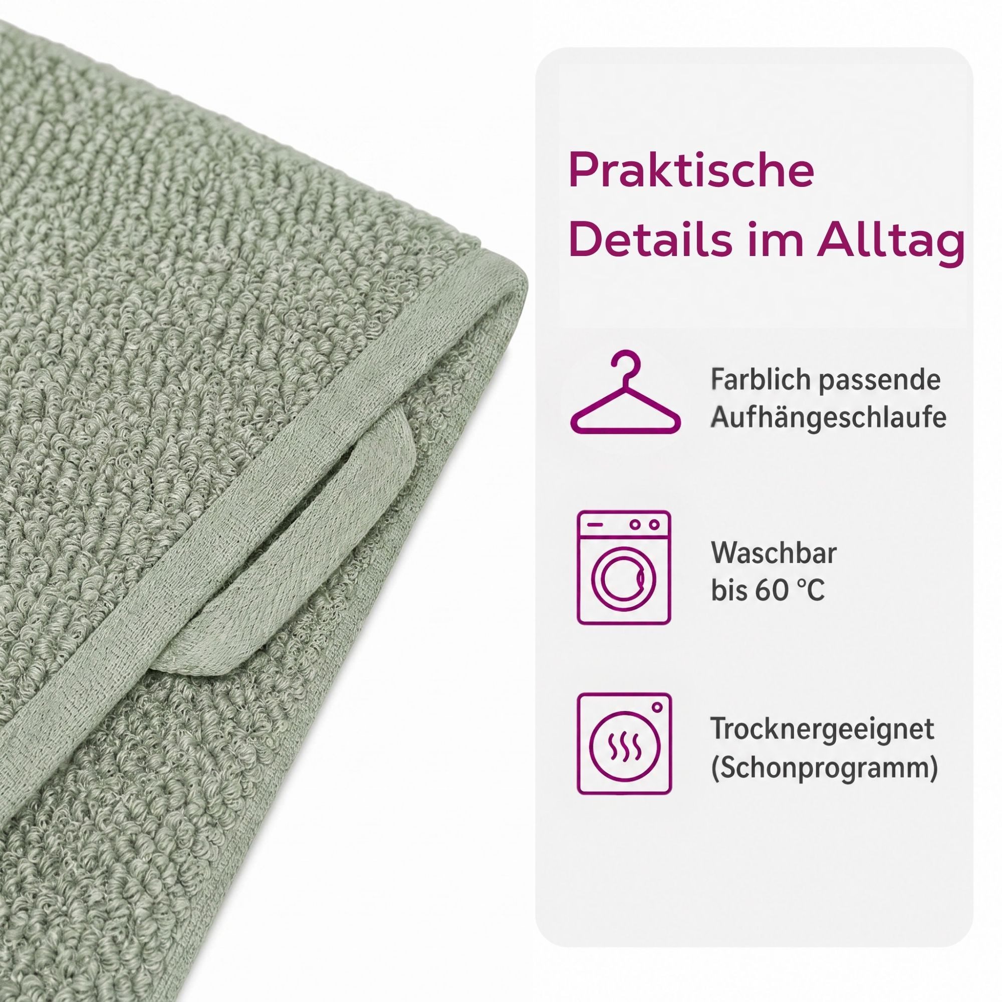 Beautex Handtuch Set, Premium Frottier Sets, 100% Baumwolle 550g/m², Multischlaufen-Optik, Frottier, saugstark, weich, flusenfrei, schnelltrocknend, schadstoffgeprüft