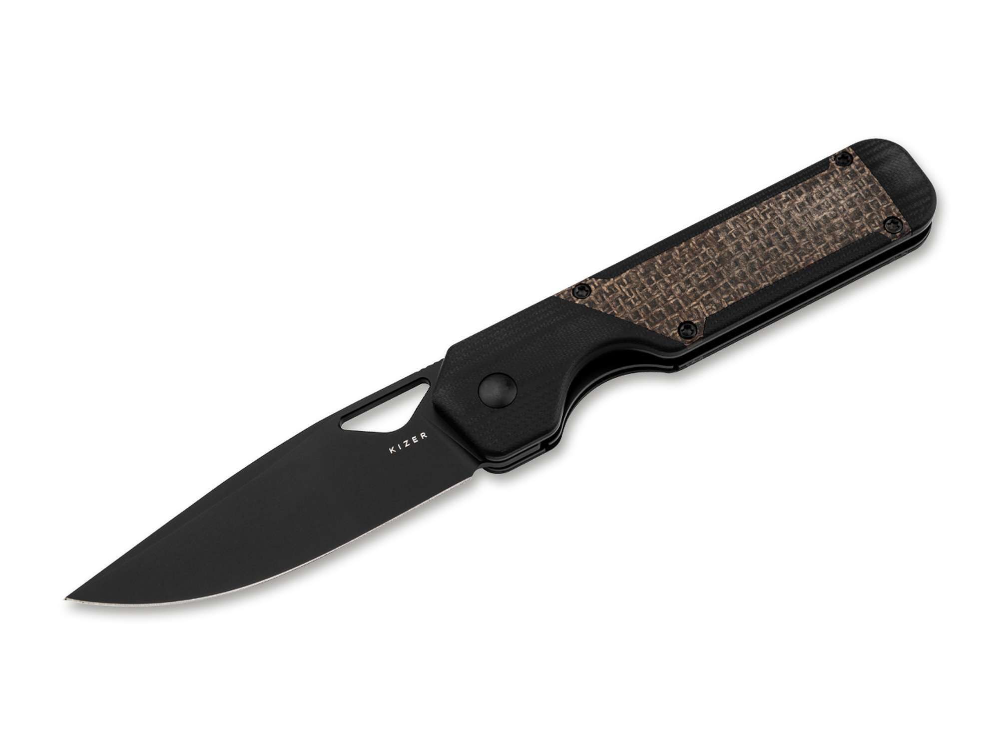 Kizer Taschenmesser Kizer Militaw G10 Black Micarta Brown