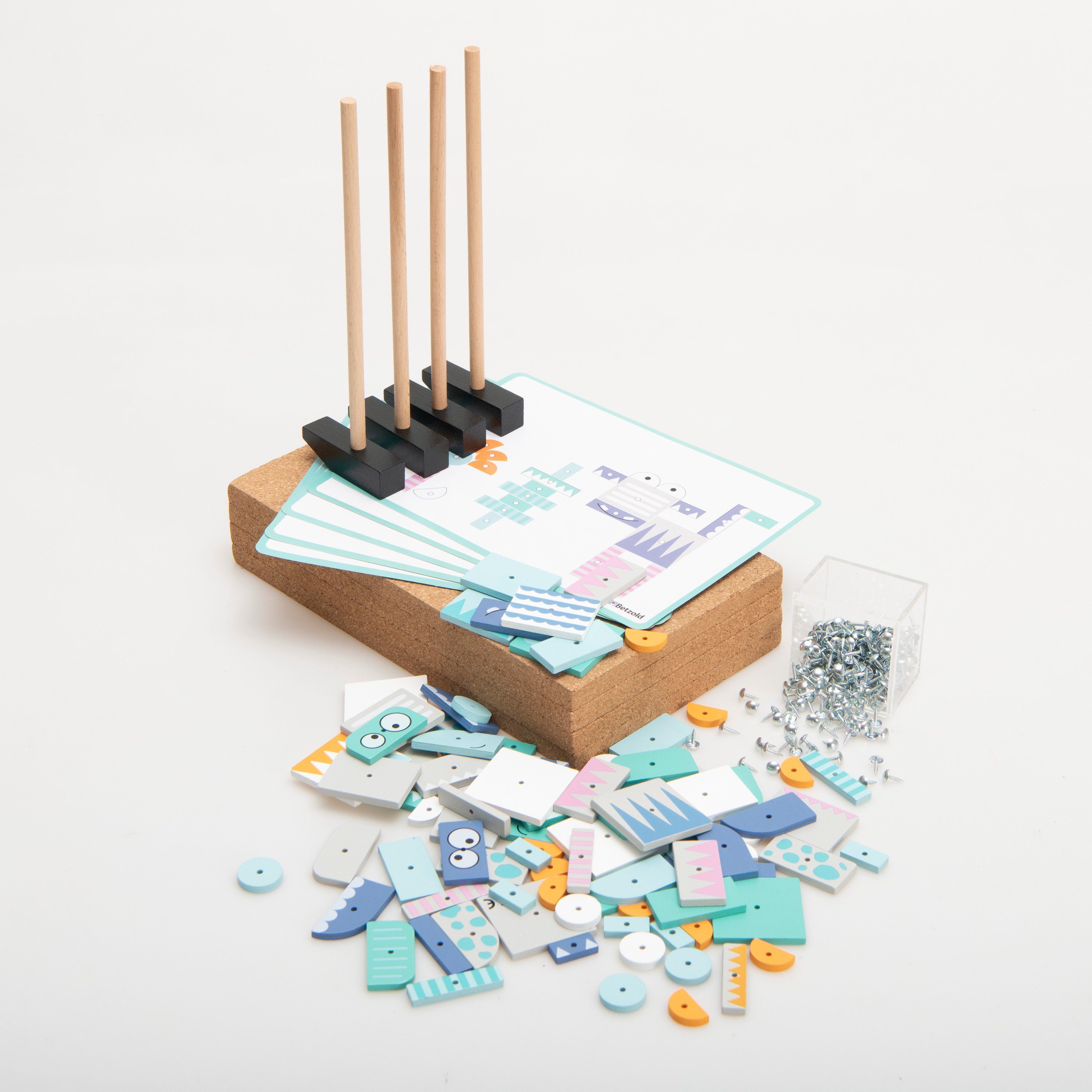 Betzold Lernspielzeug Hämmerchenspiel-Set – Kreatives Nagelspiel Kinder Bas günstig online kaufen