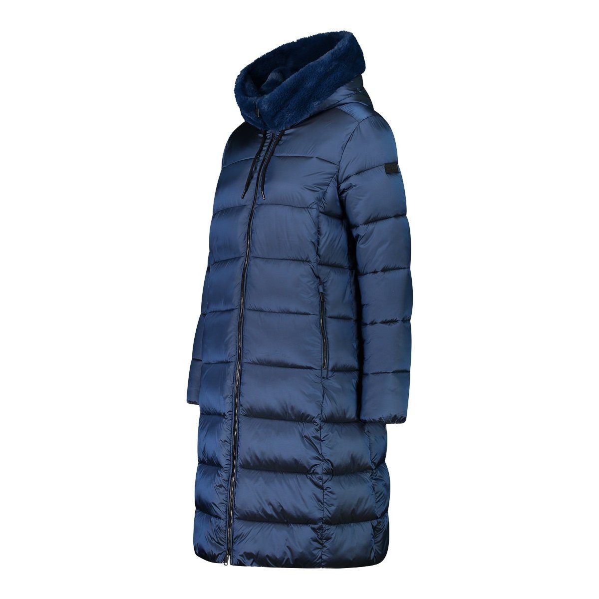 CMP Wintermantel Coat Fix Hood (Glanzeffekt, warm) inkblau Damen