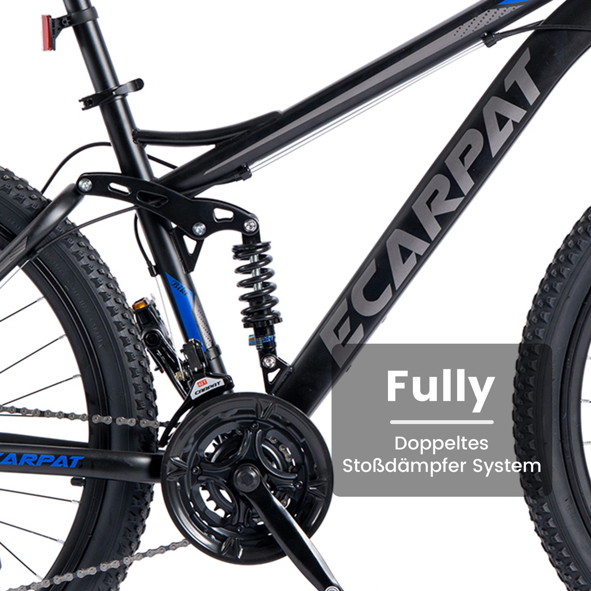 CARPAT SPORT Mountainbike 24 26 27.5 29 Zoll Fahrrad für Herren Damen Jungen, 21 Gang Shimano Tourney Schaltwerk, Kettenschaltung, mechanische Scheibenbremse, MTB Fahrrad Bike