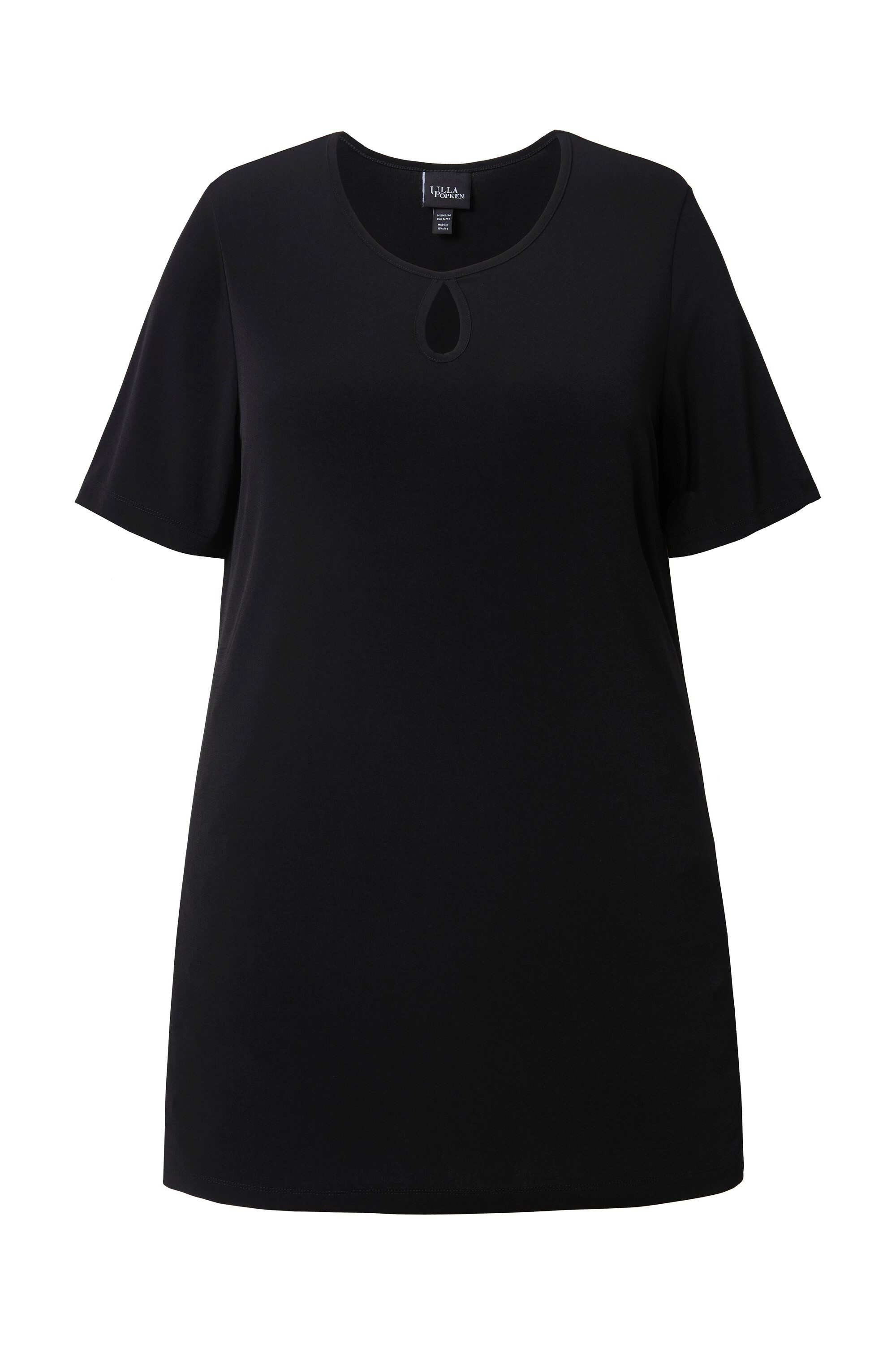 Ulla Popken Longshirt Longshirt Keyhole A-Linie Rundhals Halbarm günstig online kaufen