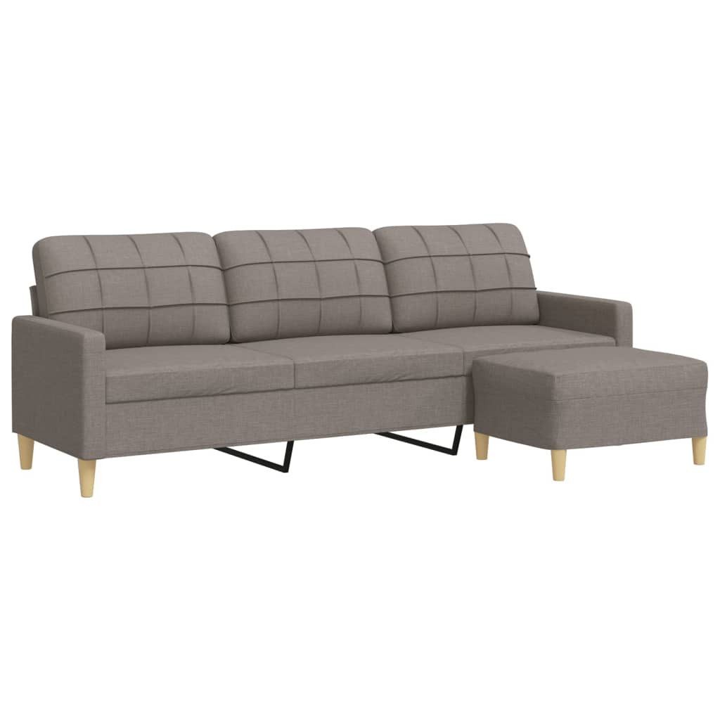 vidaXL Sofa 3-Sitzer-Sofa mit Hocker Taupe günstig online kaufen