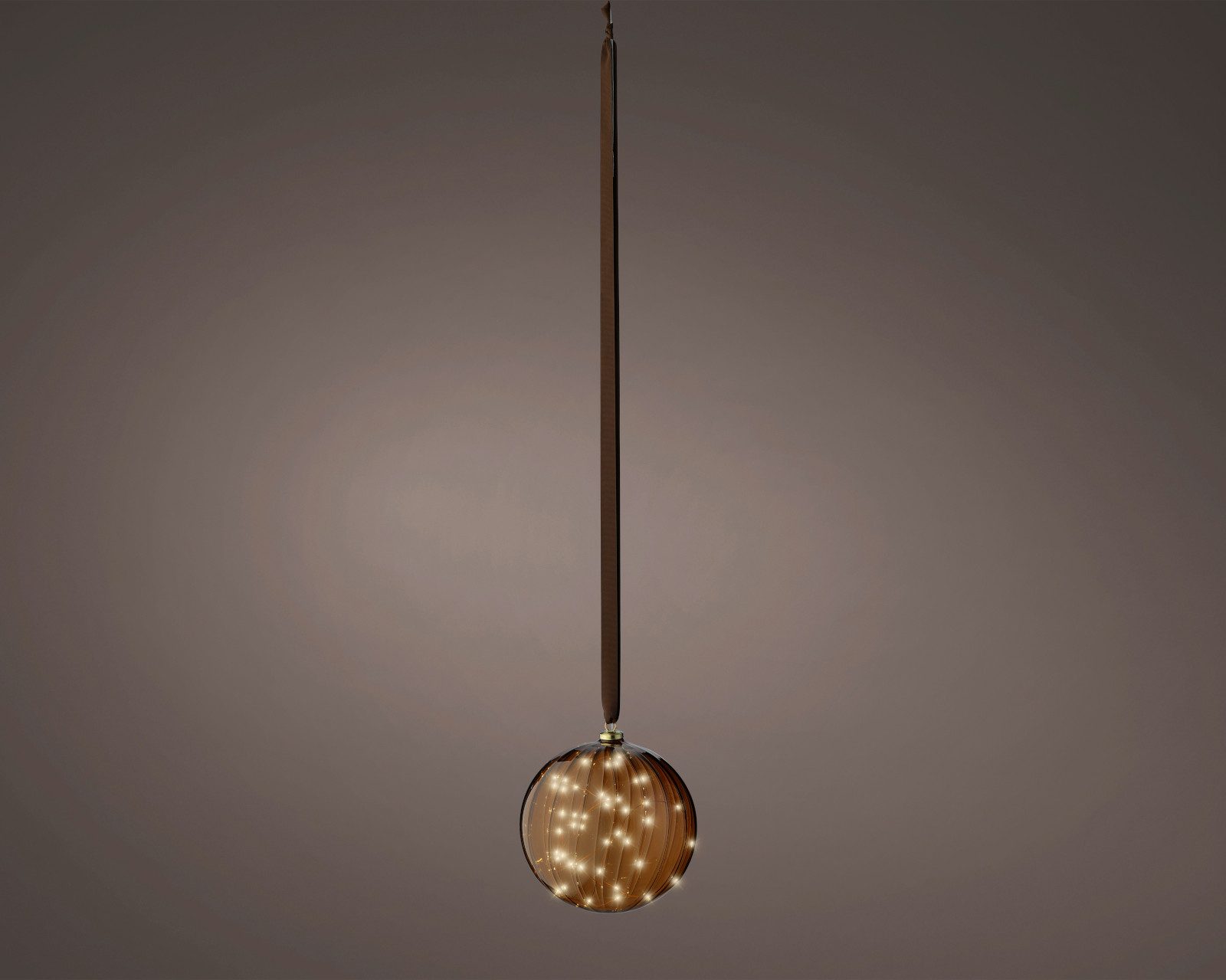 Lumineo Dekofigur LED Kugel braun/warmes weiss 20cm