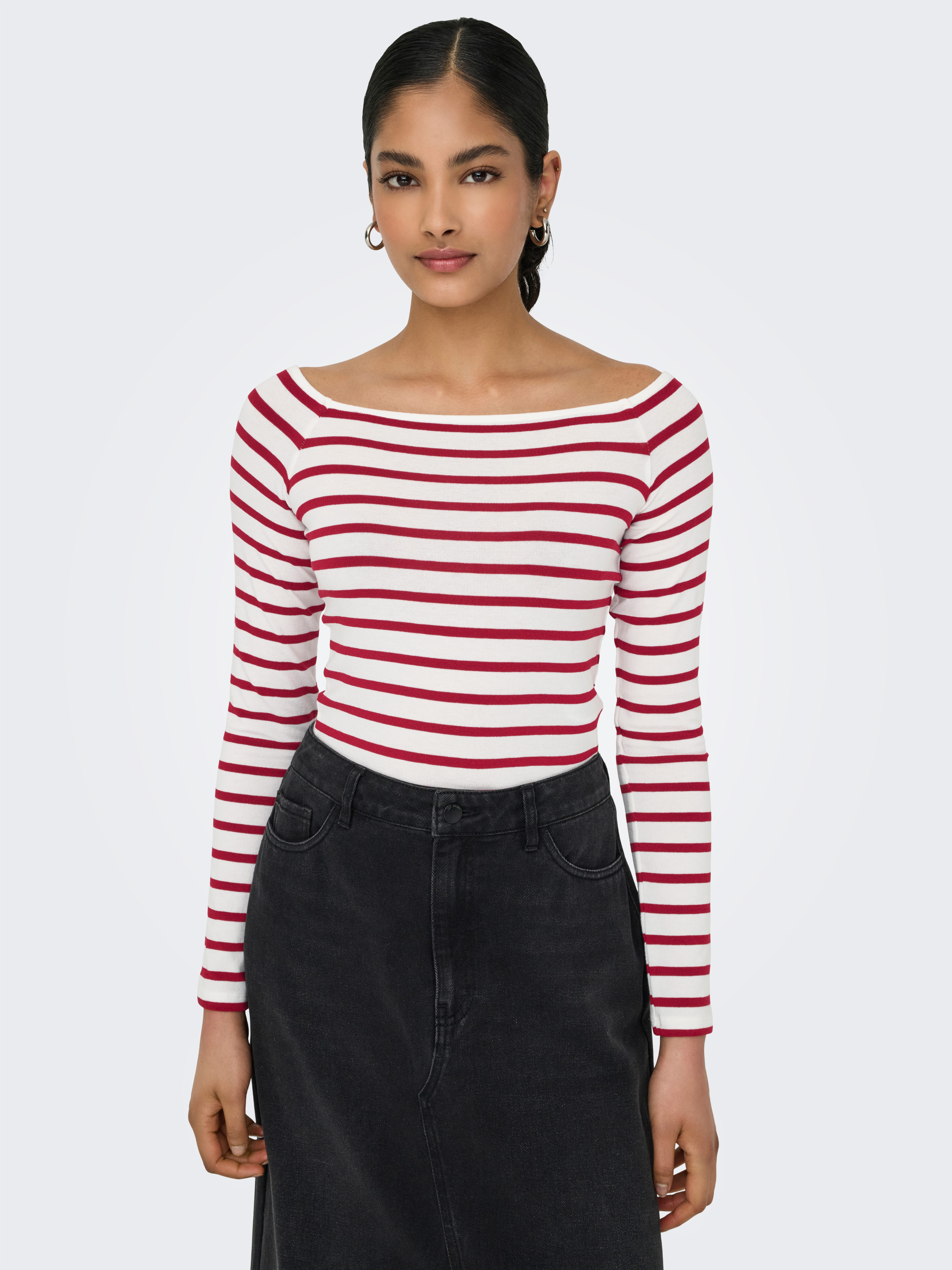 ONLY Langarmshirt ONLGLAMOUR L/S BOAT NECK günstig online kaufen