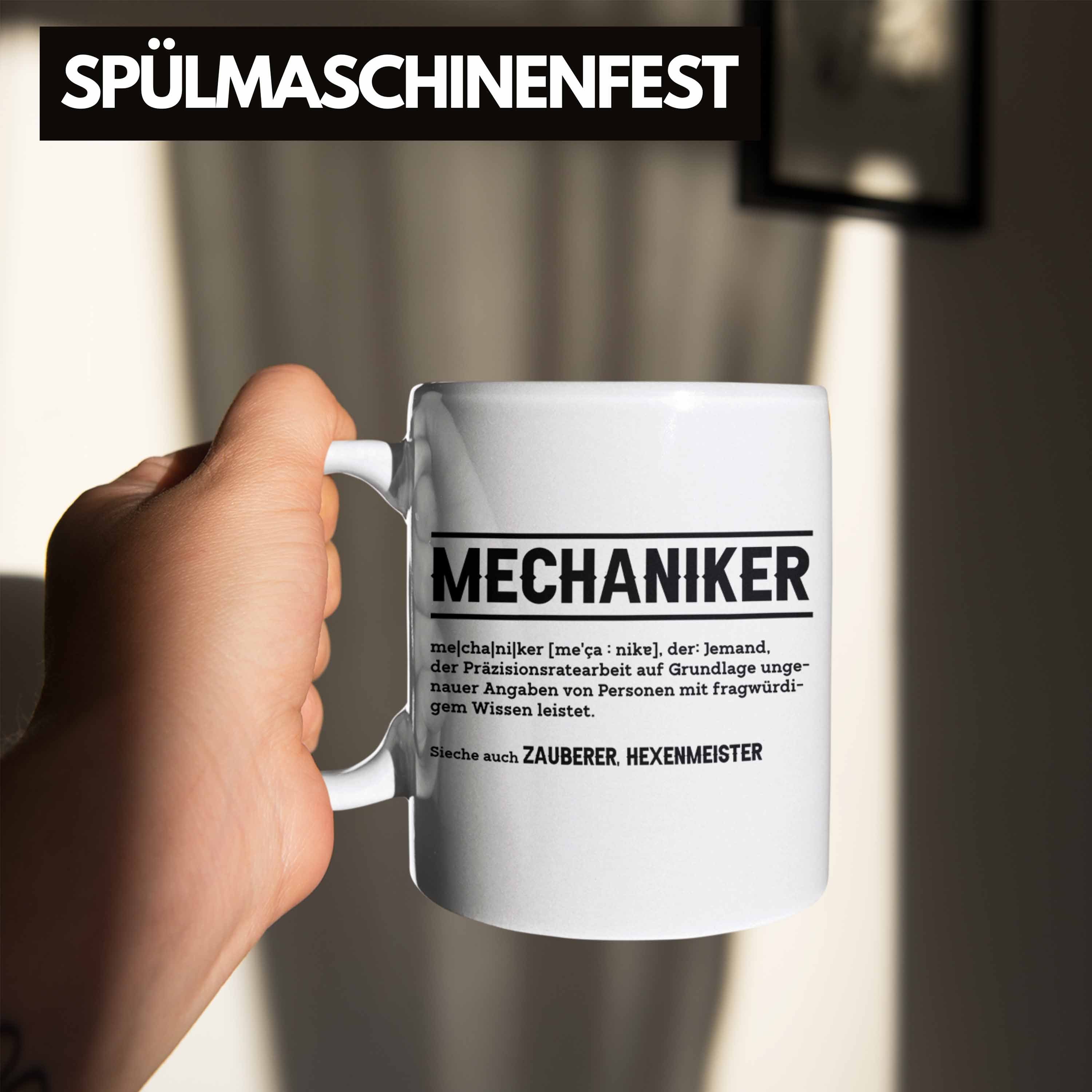 Tasse Lustige - Mechaniker Geschenkidee für Trendation Weiss Motorradfahr Tasse Auto- und für