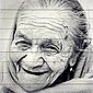 Home affaire Holzbild »Gesicht einer alten Frau«, 40/40 cm, Bild 1