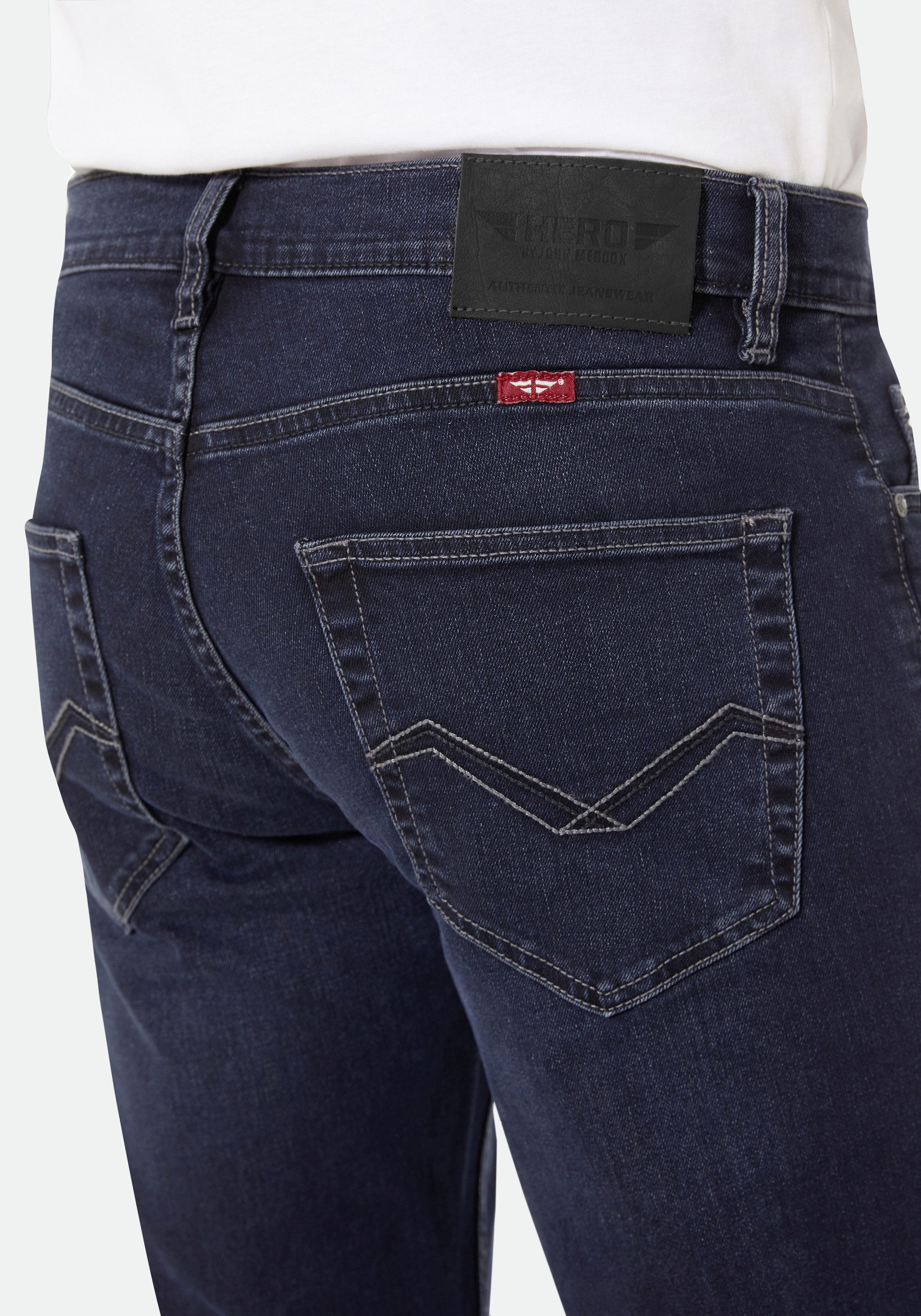 HERO by John Medoox 5-Pocket-Jeans Phoenix Denim Big Straight Cut Stretch Jeans Straight Fit Casual Clean Wash Denim Jeans für Herren – Bild 3 von 4