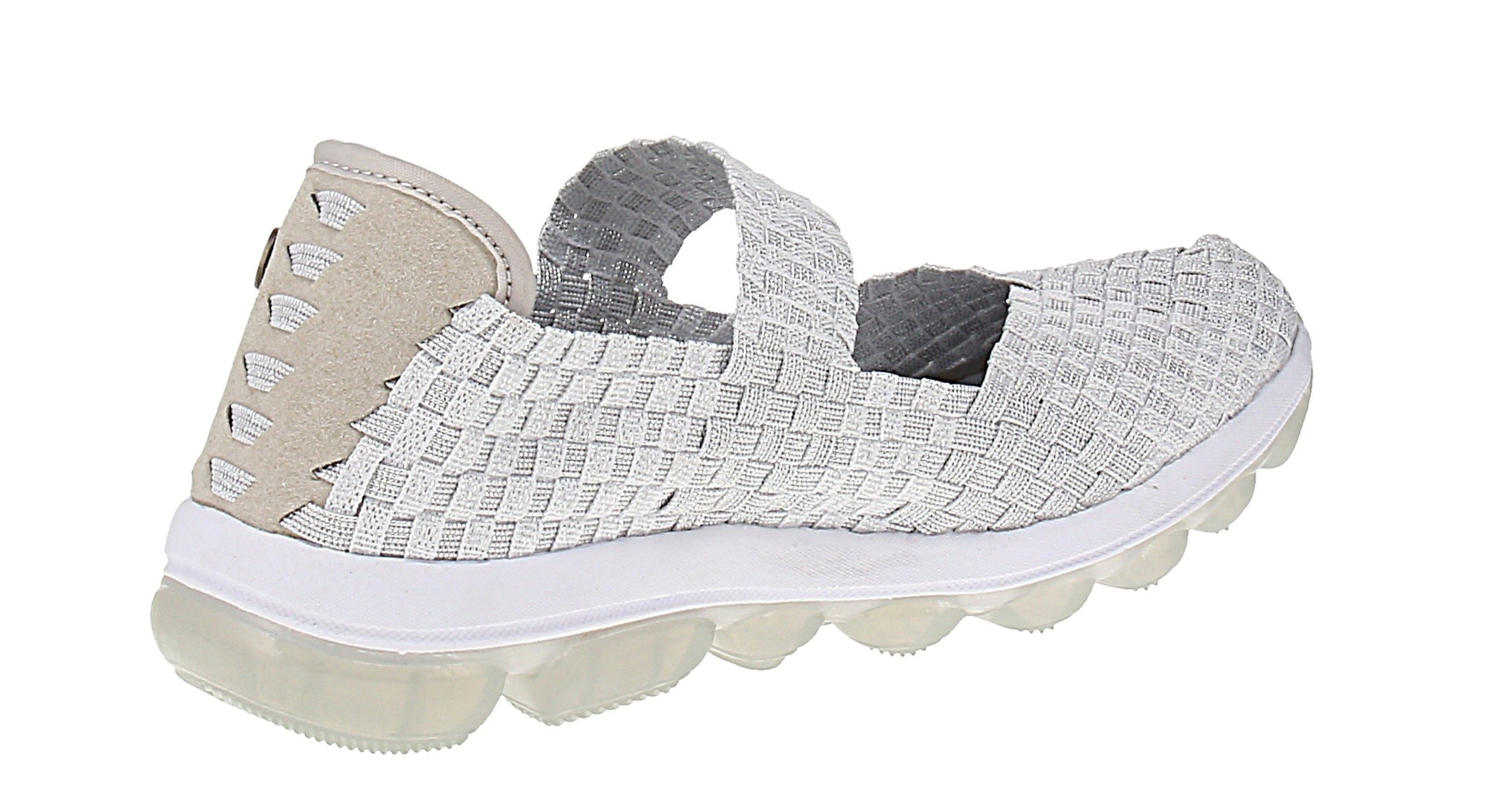 BERNIE MEV Bernie Mev Gummies Cuddly - Damen Ballerinas - White-Shimmer Sandale