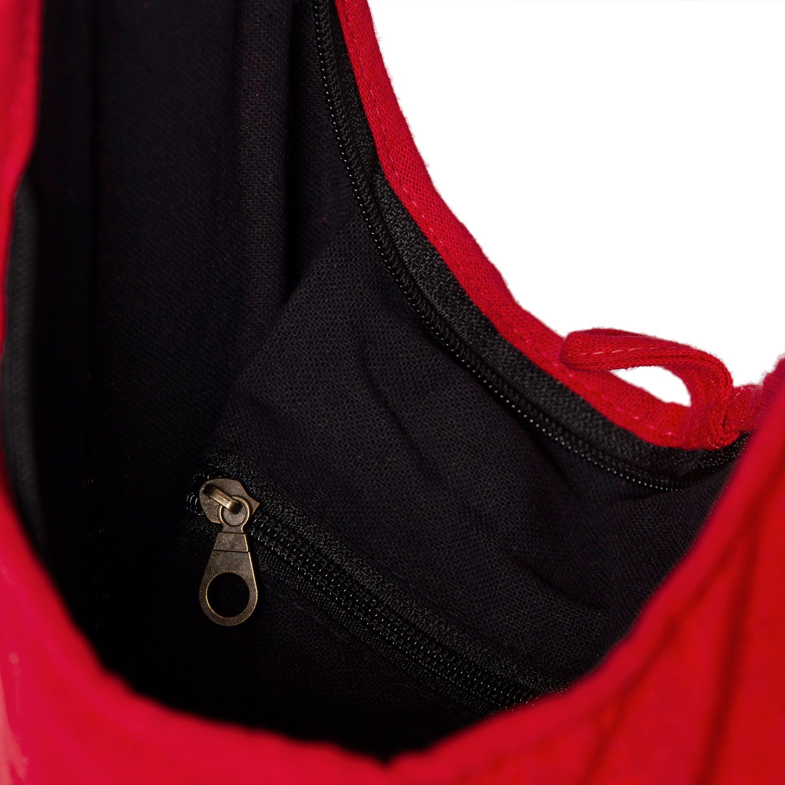 oder 2 Strandtasche Wickeltasche Baumwolle aus in auch Schulterbeutel Umhängetasche Größen, 100% Schultertasche Rot Handtasche PANASIAM als Beuteltasche einfarbig