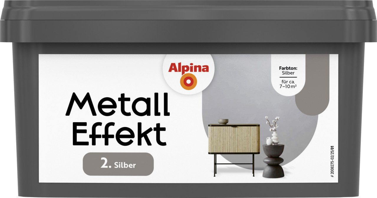 Alpina Wandfarbe Alpina Wandfarbe Metall Effekt silber 1 L