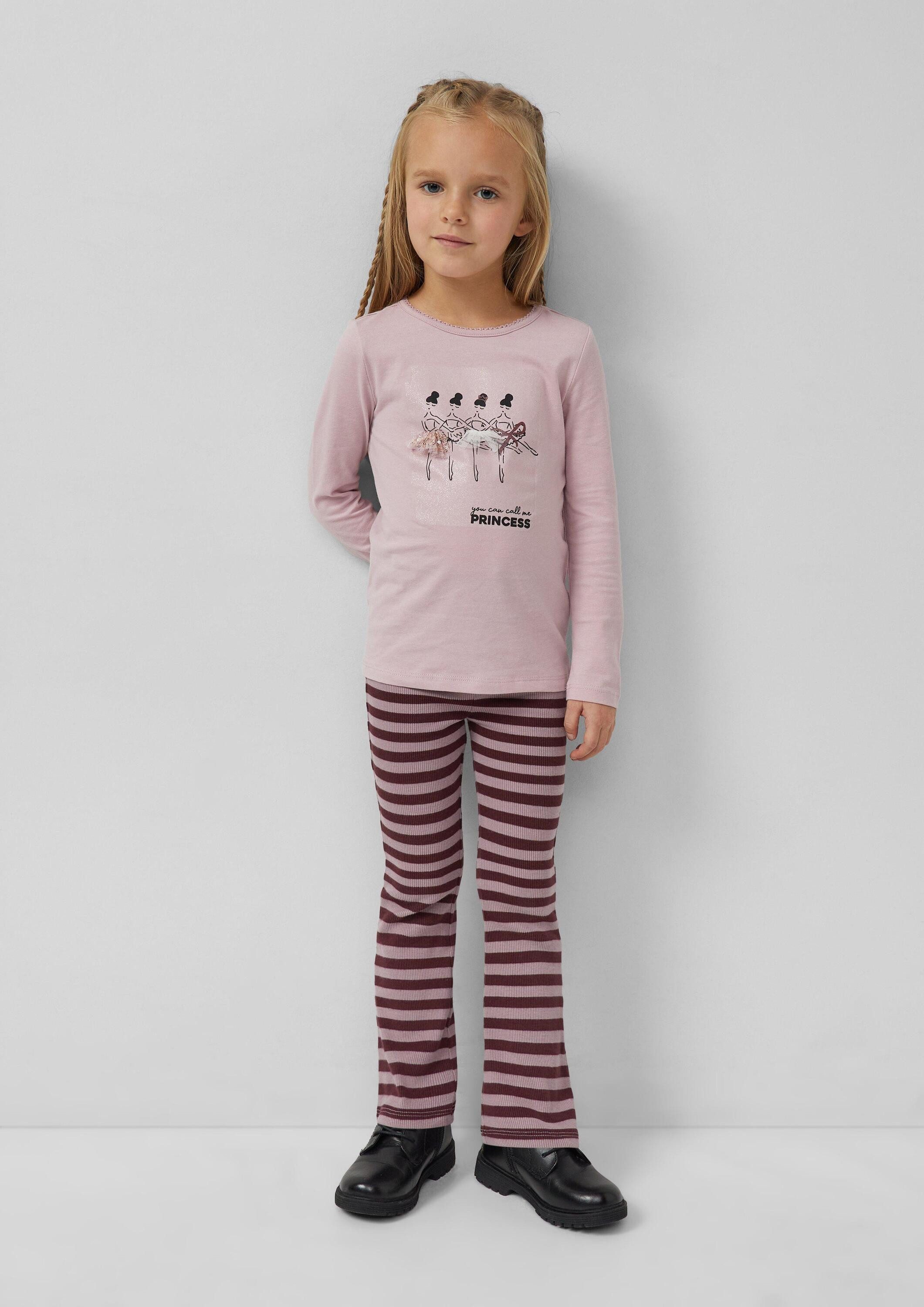 s.Oliver Langarmshirt T-Shirt Langarmshirt mit Pailletten und Applikation