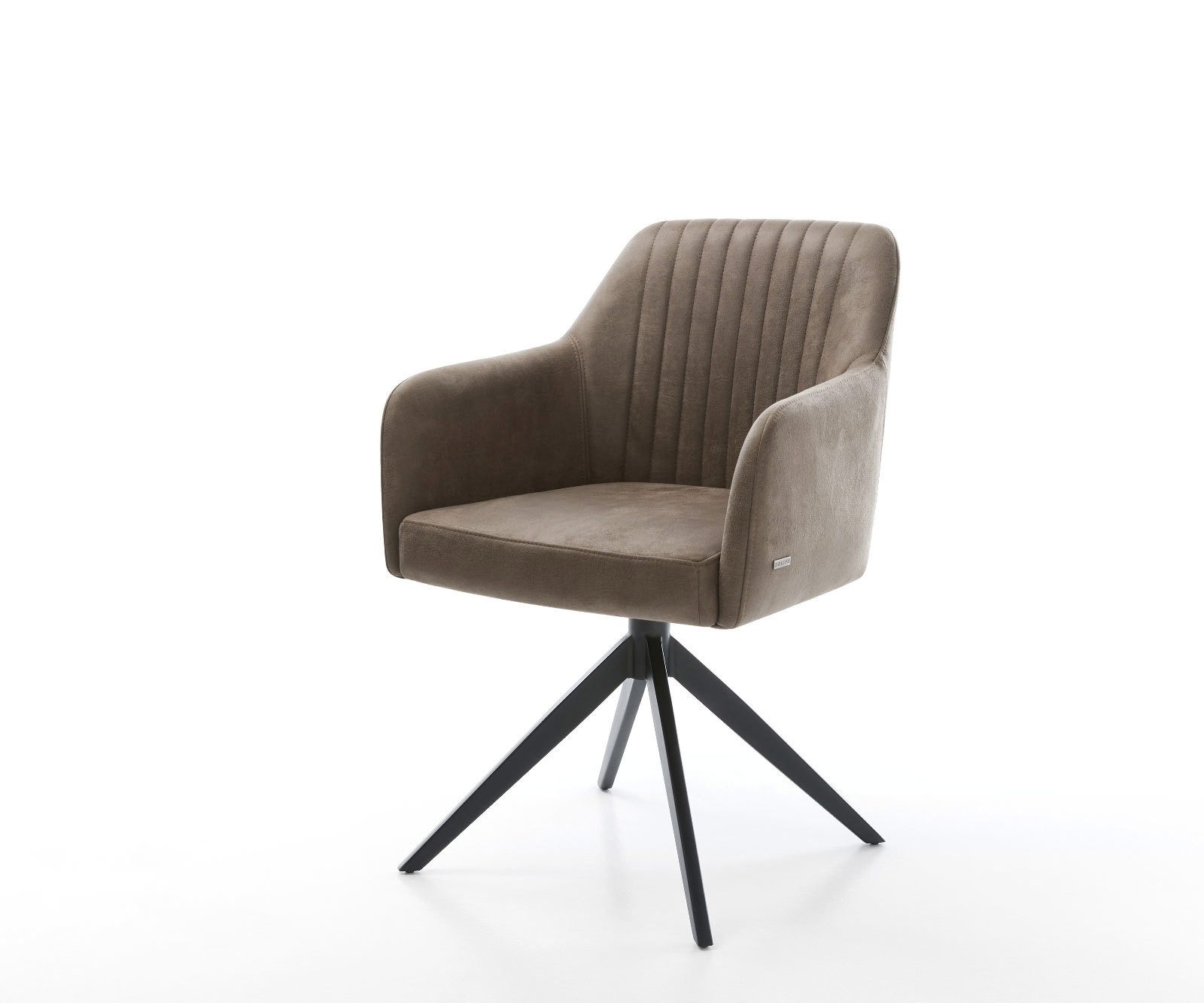 DELIFE Polsterstuhl Greg-Flex, Kreuzgestell breit Schwarz Mikrofaser Taupe günstig online kaufen