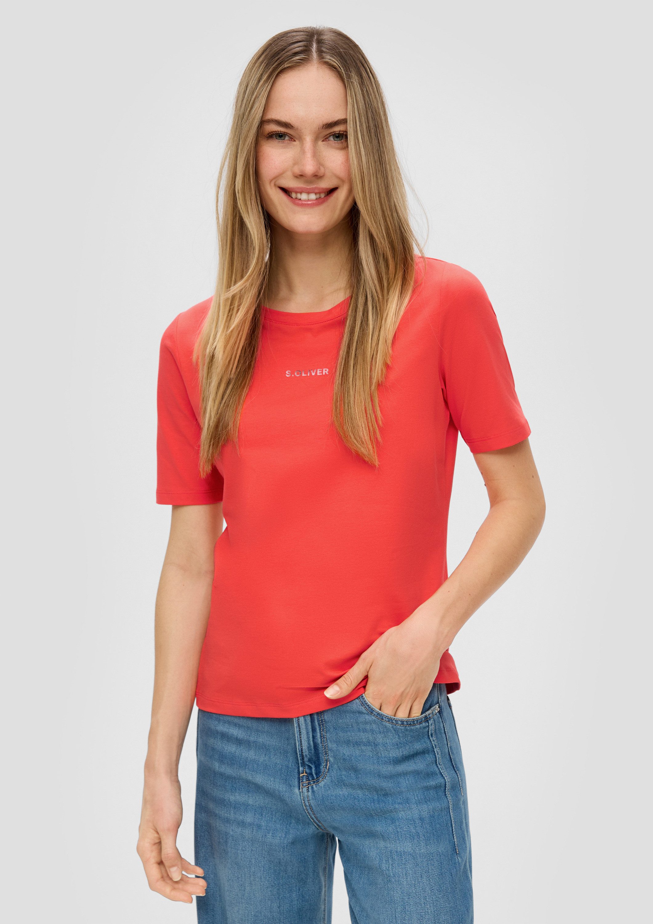 s.Oliver Kurzarmshirt T-Shirt T-Shirt mit Schriftprint