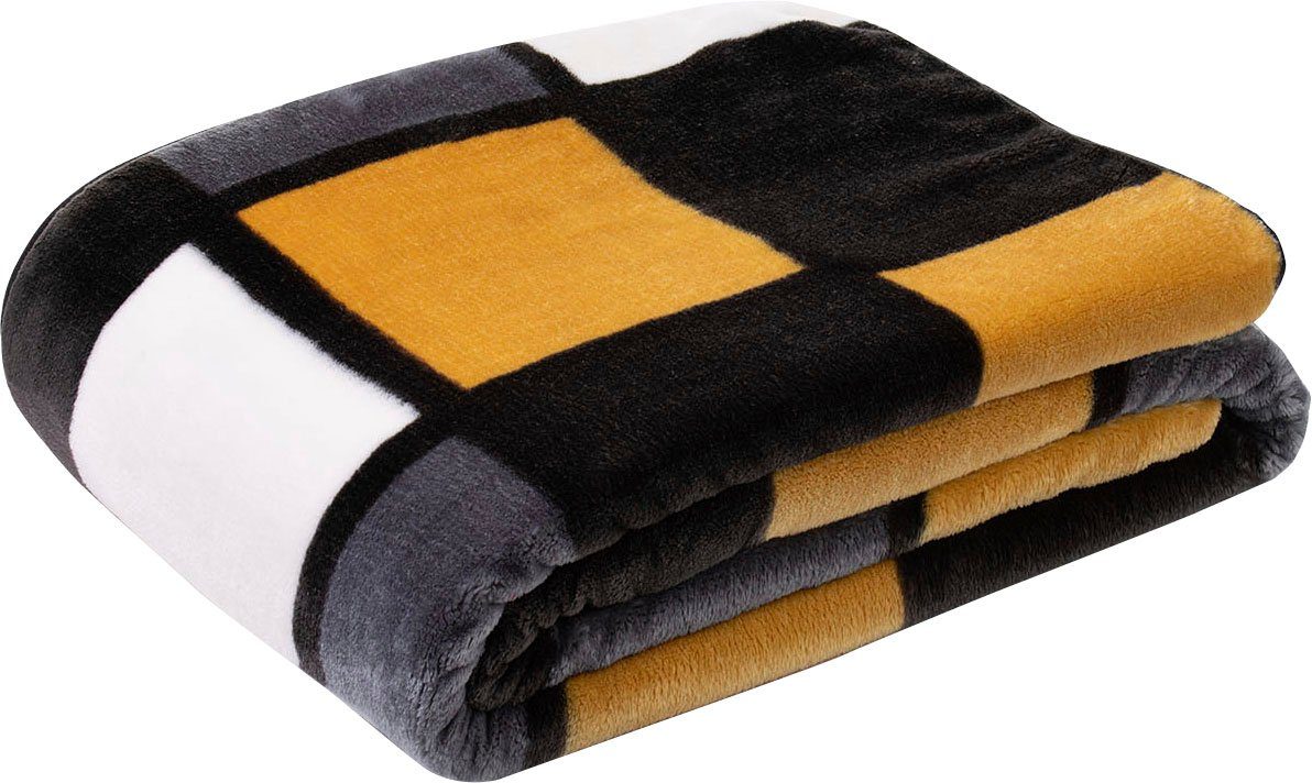 Wohndecke Antigua, Gözze, mit modernem Karo, Kuscheldecke, 150x200 cm günstig online kaufen
